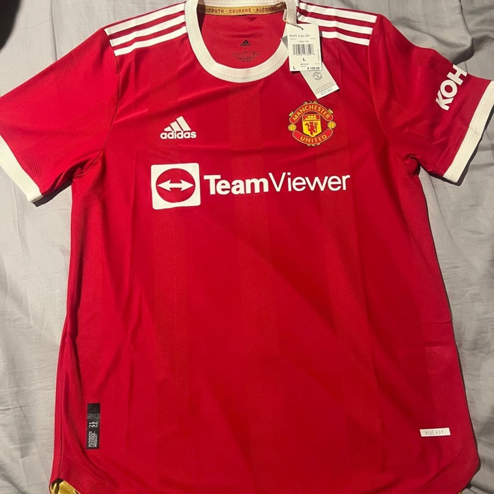 Adidas Manchester United Home Jersey Authentic Soccer New $130
